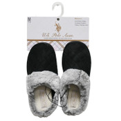 Wholesale - U.S. POLO ASSN. LADIES BLACK SLIPPERS WITH FUR C/P 24, UPC: 662239087605